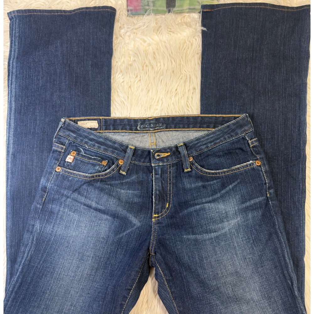 Big Star Mia Bootcut Jeans Womens 28R Dark Wash Low Rise Denim Made in USA - Picture 2 of 3